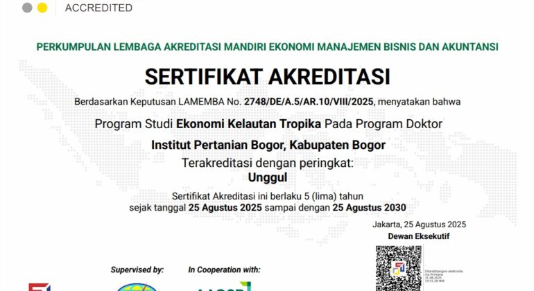 Sertifikat Akreditasi Doktor EKT Unggul 2025-2030