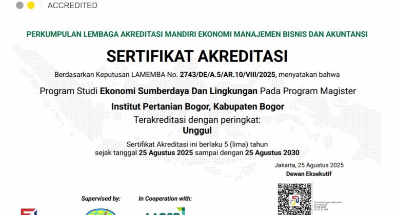 Sertifikat Akreditasi Magister ESL Unggul 2025-2030